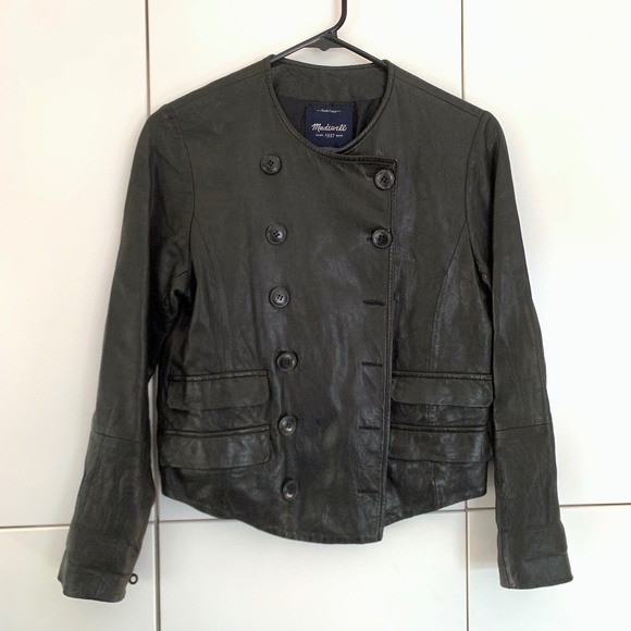 MADEWELL Leather Military Short Jacket szS EUC